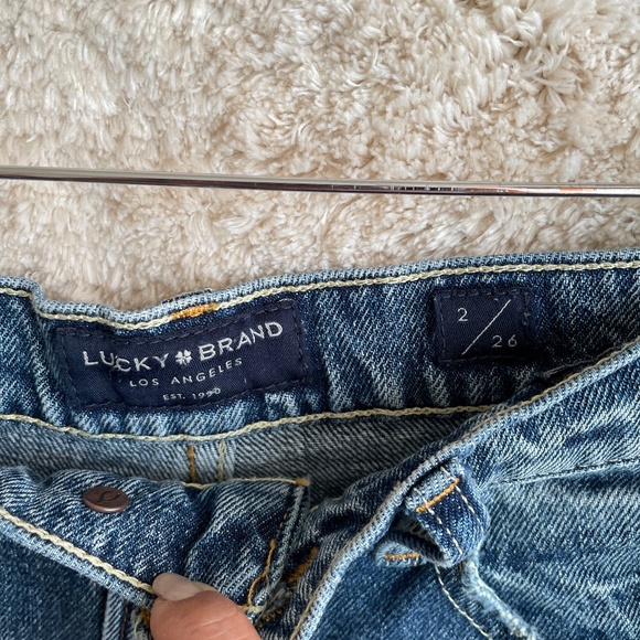 Lucky Brand Jean Short Womens Size 2 Mid Rise Cut Off Raw Hem Sexy Denim - Picture 2 of 11